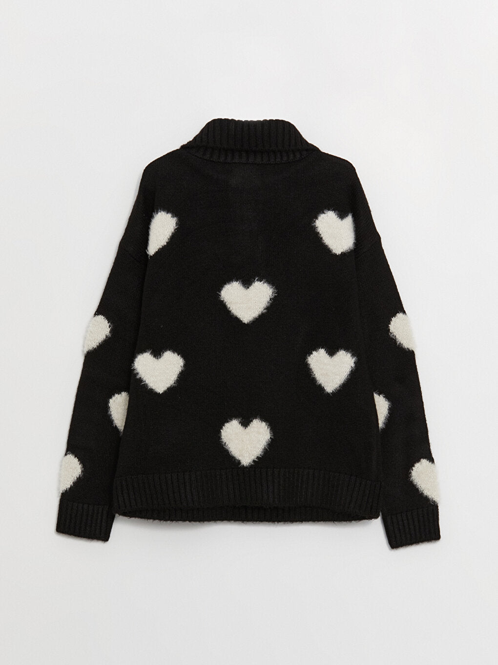 Half Turtleneck Patterned Long Sleeve Girl's Knitwear Sweater