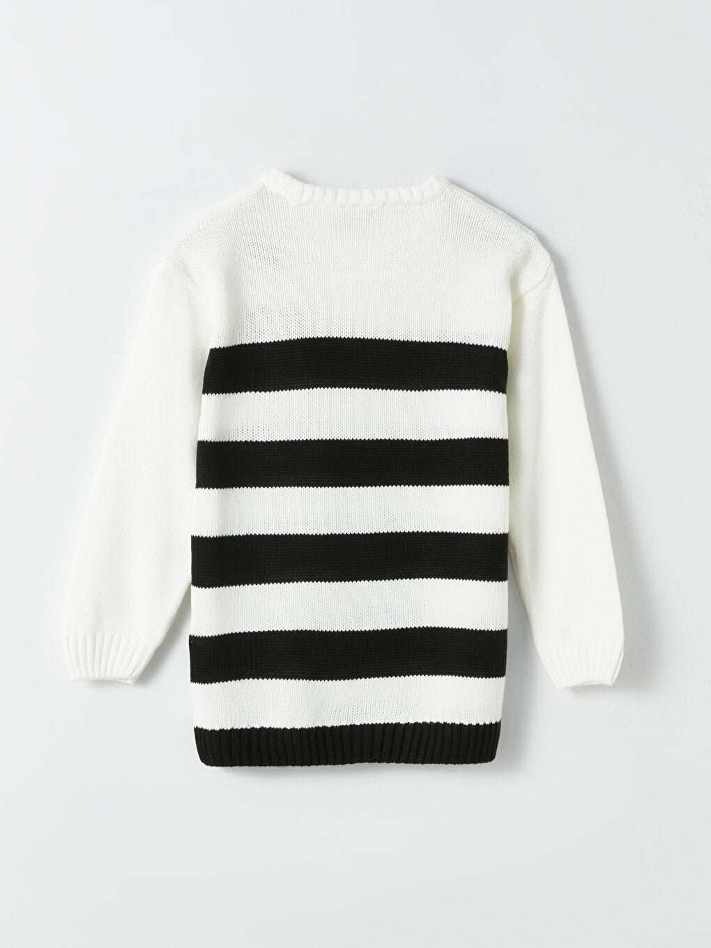 Crew Neck Striped Long Sleeve Girl's Knitwear Sweater