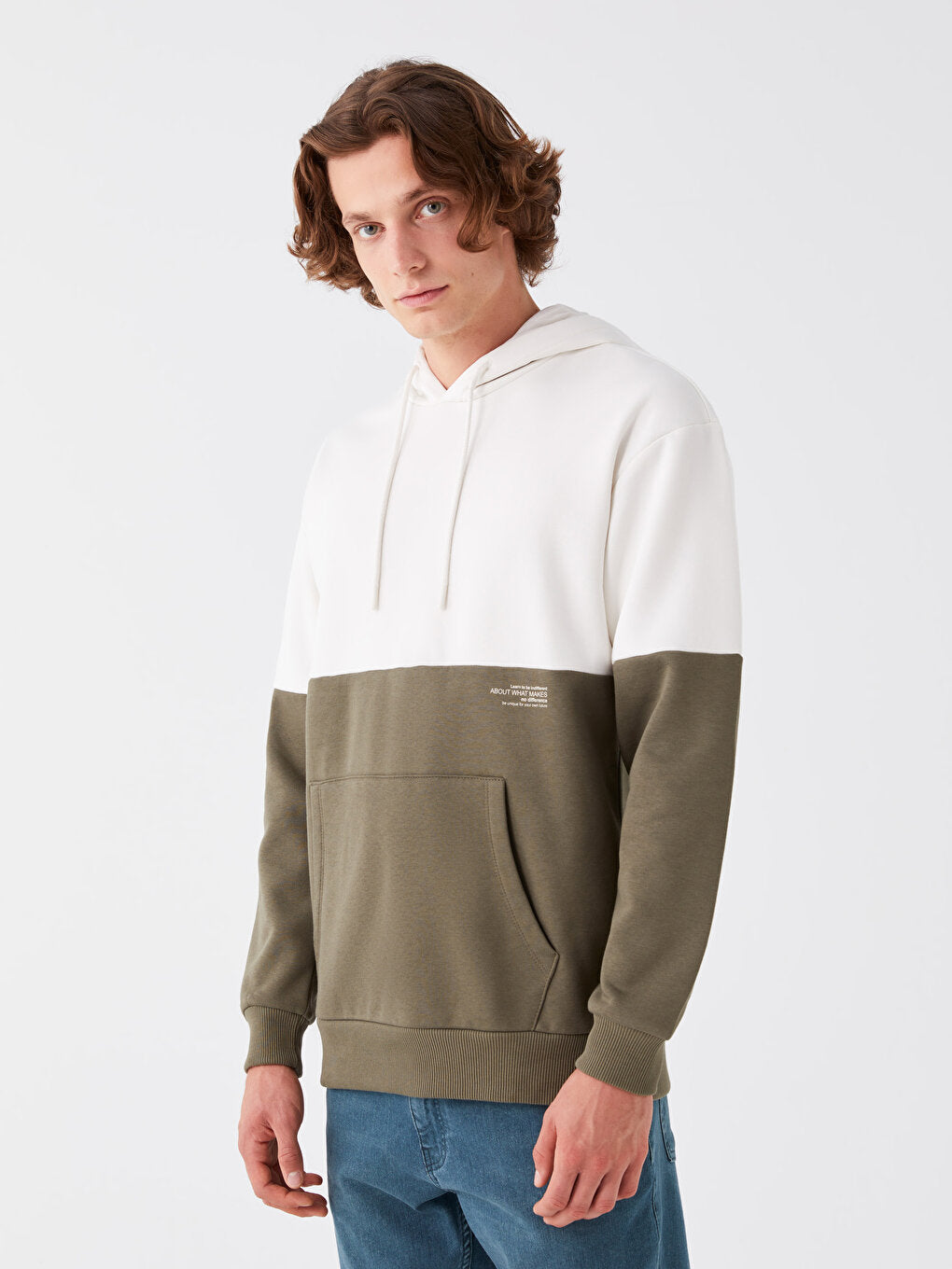 Men's Long Sleeve Color Block Hoodie