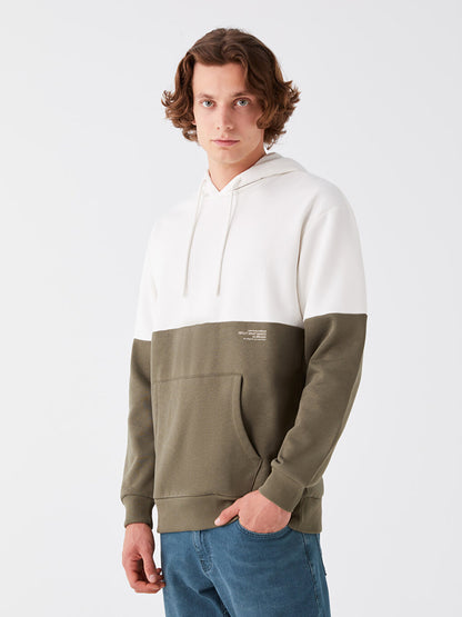 Men's Long Sleeve Color Block Hoodie