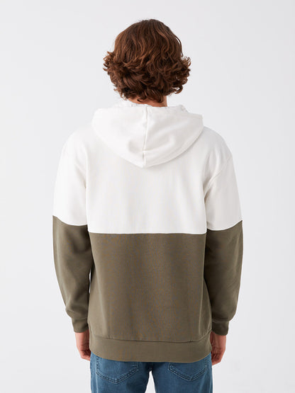 Men's Long Sleeve Color Block Hoodie