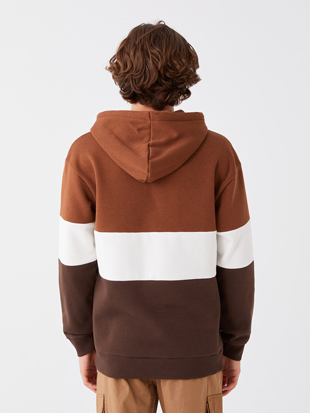 Long Sleeve Color Blocked Men's Hoodie