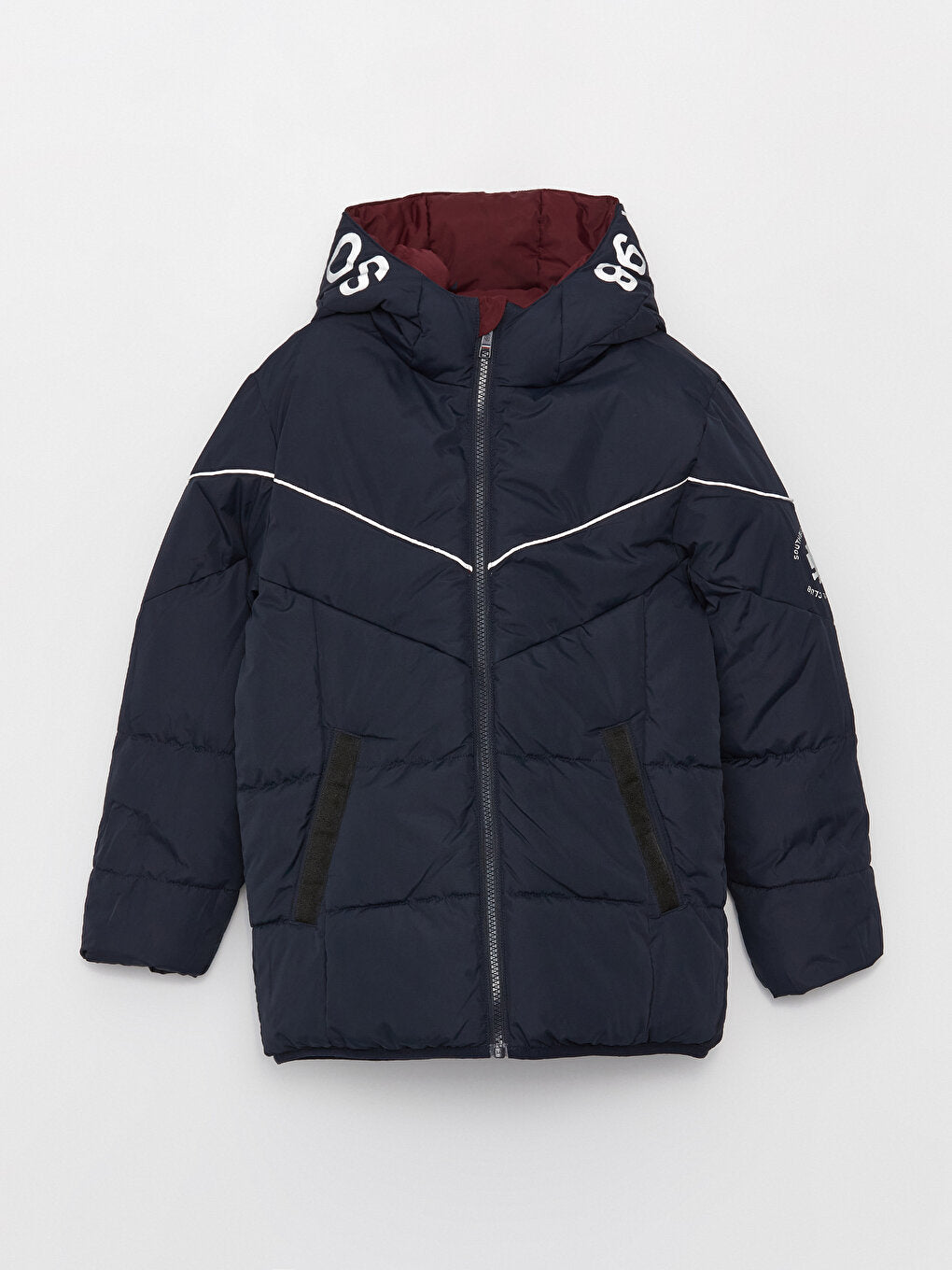 Hooded Double Sided Boy's Puffer Coat