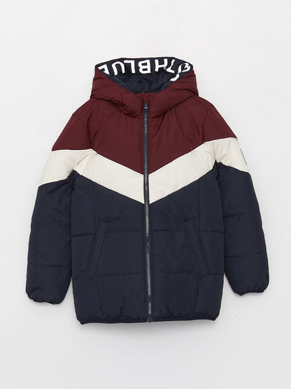 Hooded Double Sided Boy's Puffer Coat