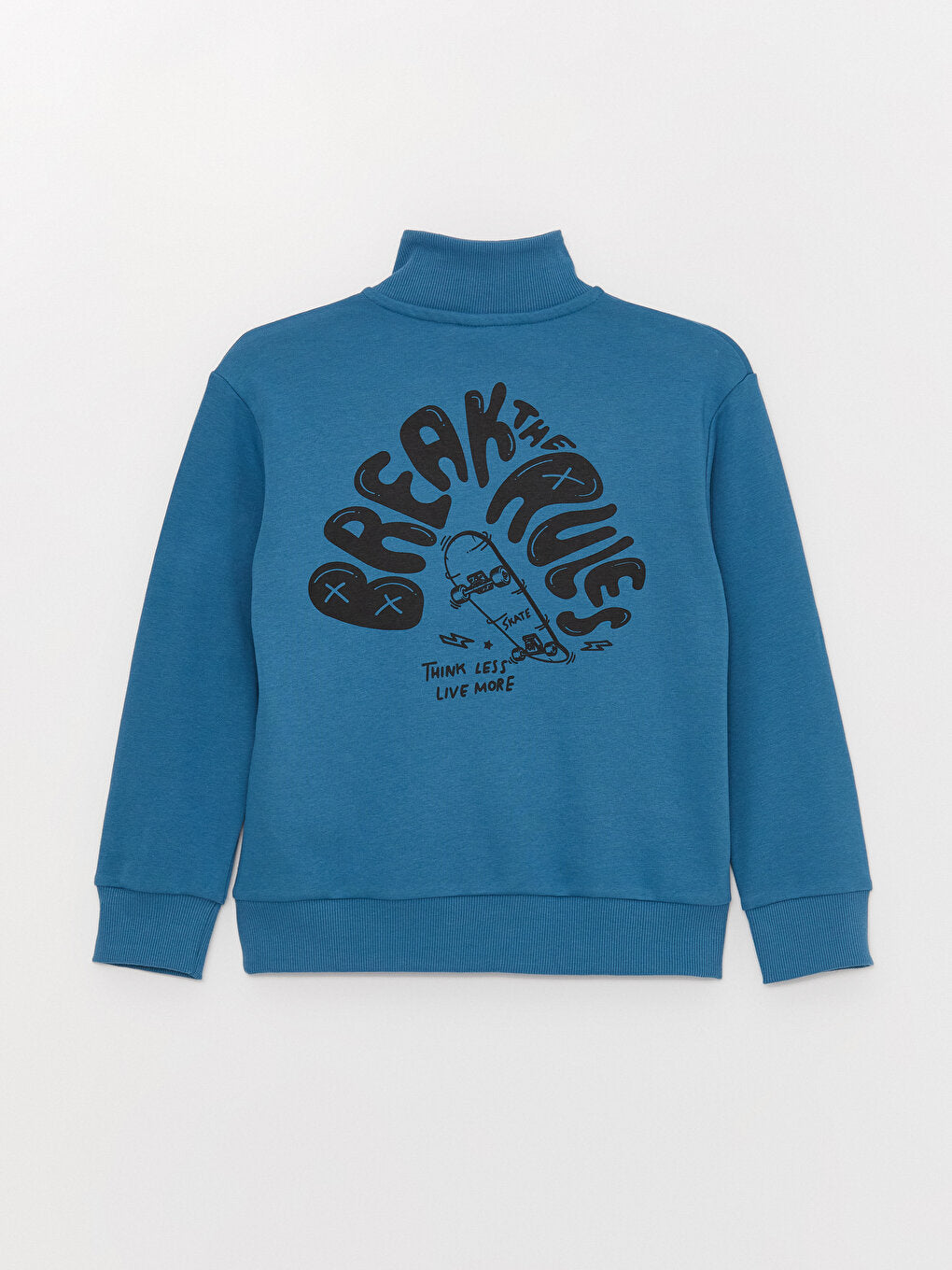 High Collar Printed Long Sleeve Boy's Sweatshirt