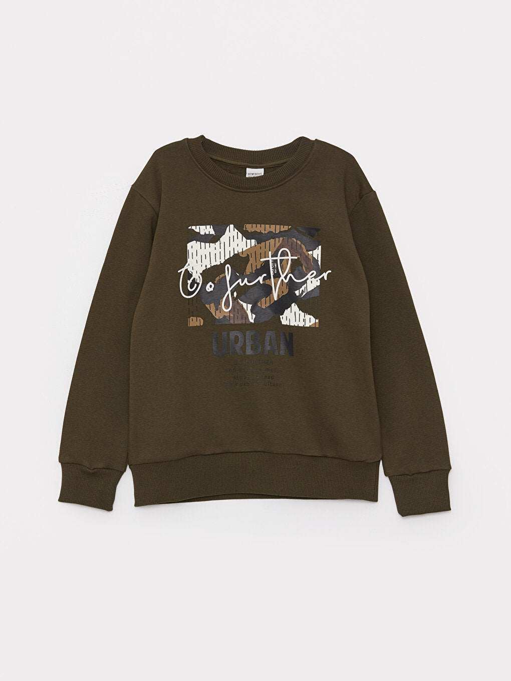 Crew Neck Printed Long Sleeve Boy's Sweatshirt