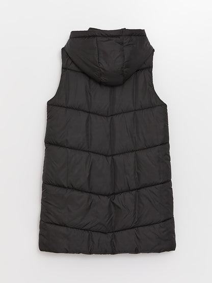 Women's Hooded Plain Puffer Vest