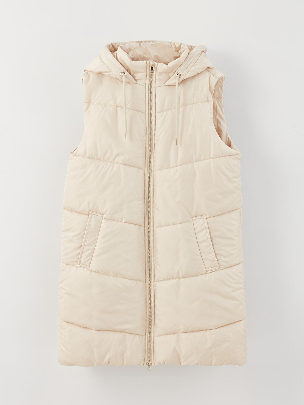 Women's Hooded Plain Puffer Vest