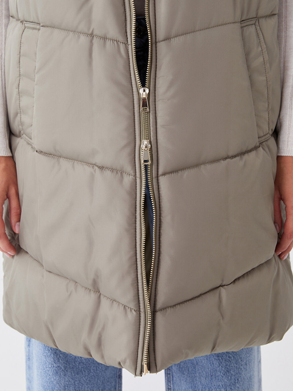 Women's Hooded Plain Puffer Vest