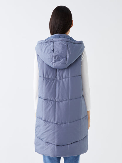 Women's Hooded Plain Puffer Vest