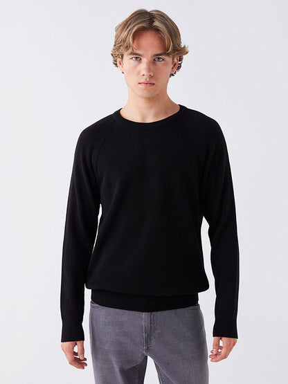 Crew Neck Long Sleeve Men's Knitwear Sweater