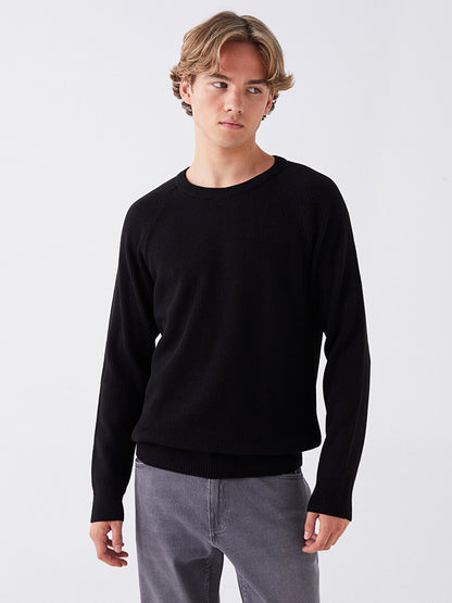 Crew Neck Long Sleeve Men's Knitwear Sweater