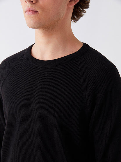 Crew Neck Long Sleeve Men's Knitwear Sweater