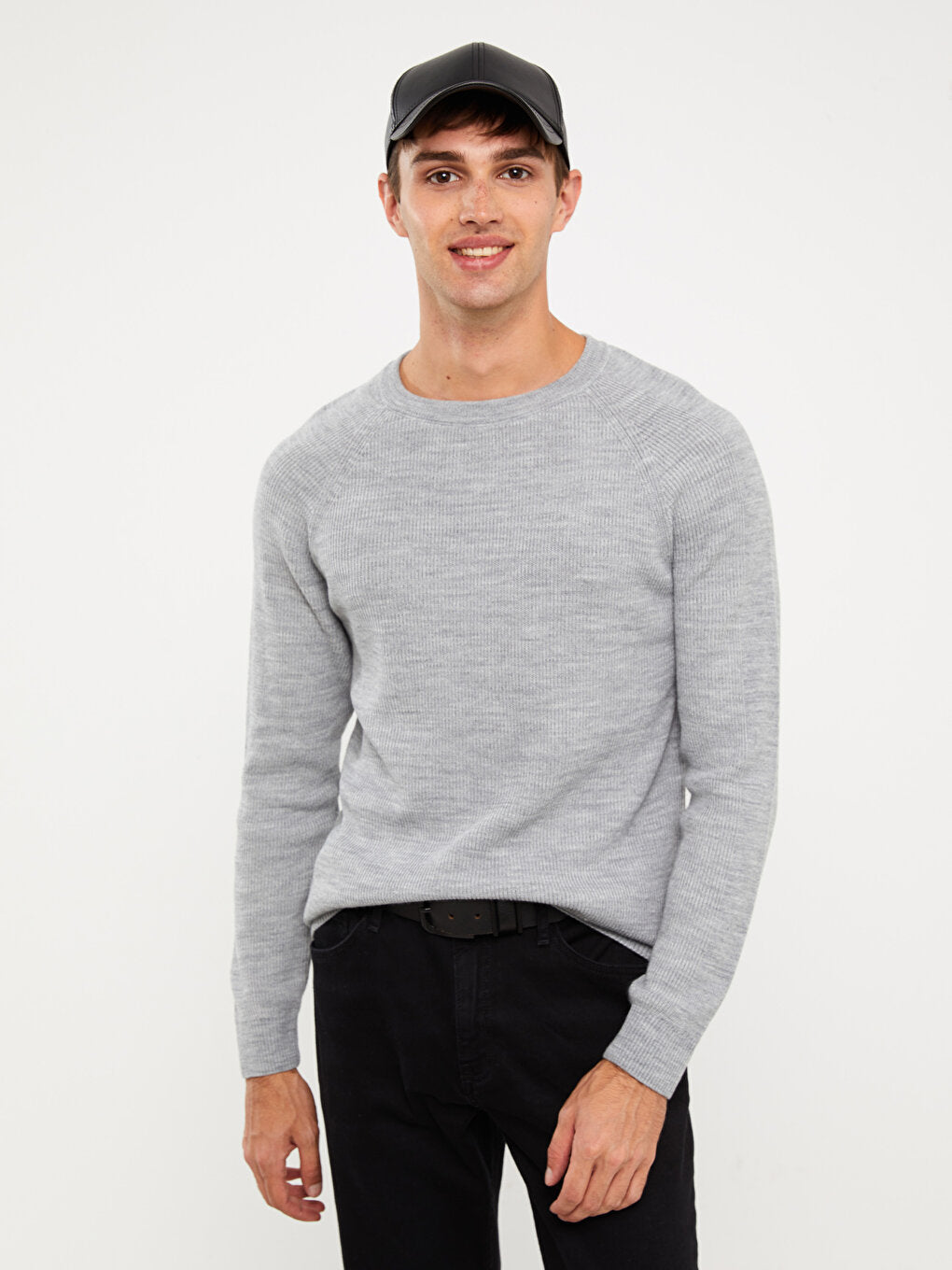 Crew Neck Long Sleeve Men's Knitwear Sweater