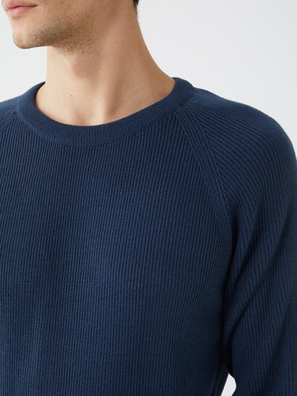 Crew Neck Long Sleeve Men's Knitwear Sweater