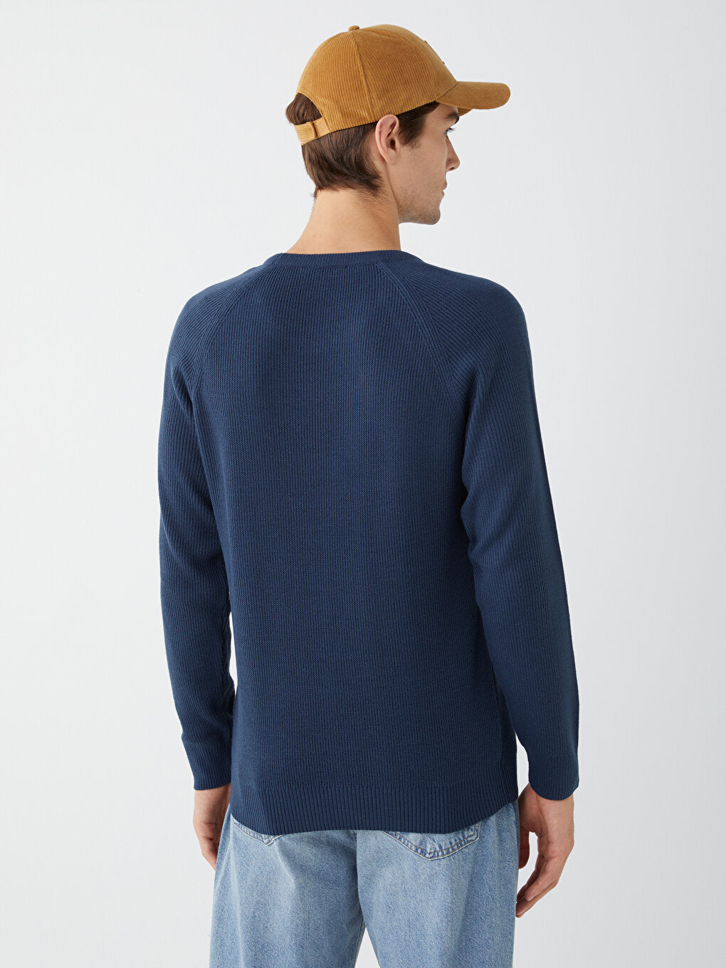 Crew Neck Long Sleeve Men's Knitwear Sweater