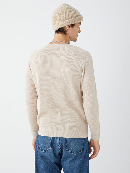 Crew Neck Long Sleeve Men's Knitwear Sweater