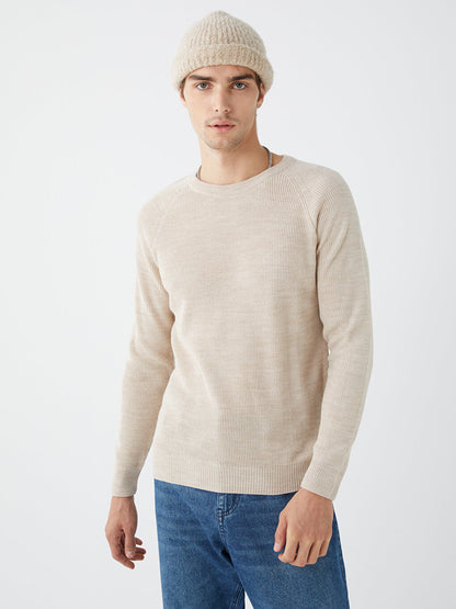 Crew Neck Long Sleeve Men's Knitwear Sweater