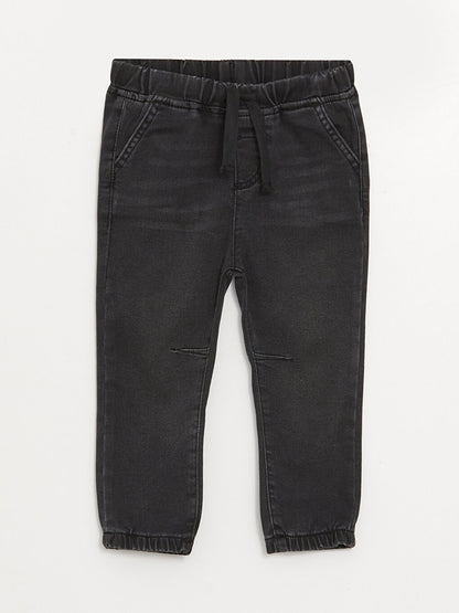 Basic Baby Boy Jean Trousers with Elastic Waist