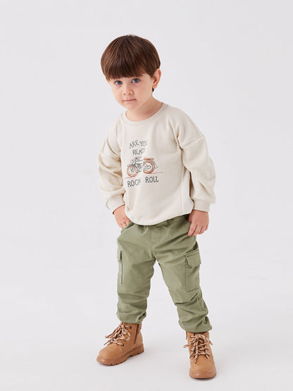 Basic Baby Boy Trousers with Elastic Waist