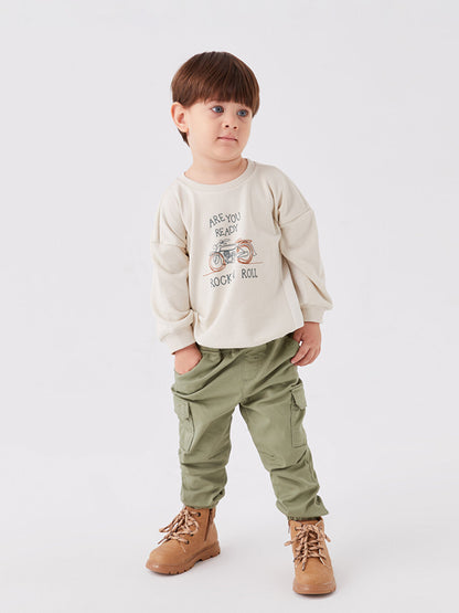 Basic Baby Boy Trousers with Elastic Waist