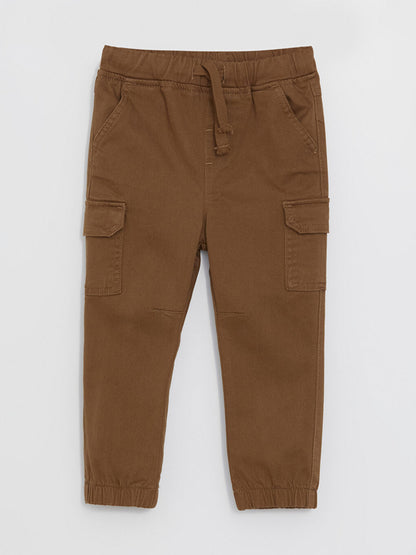 Basic Baby Boy Trousers with Elastic Waist