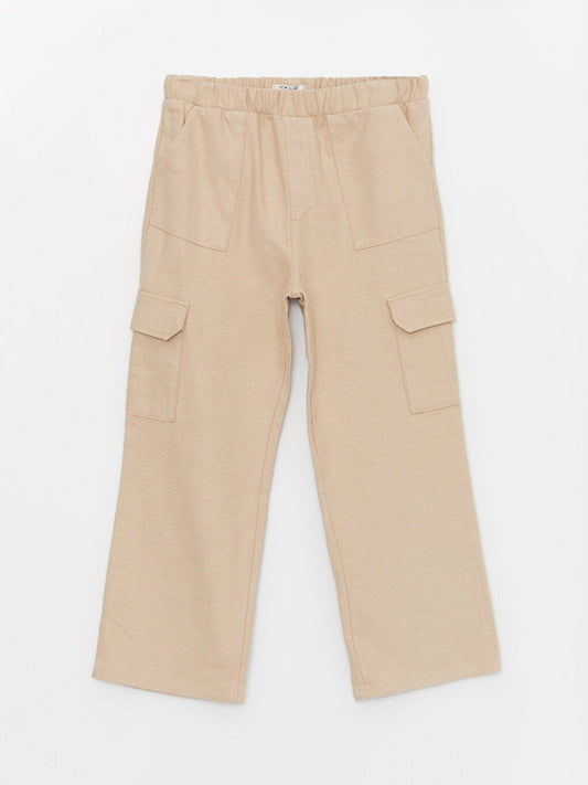 Girls' Cargo Pants with Elastic Waist