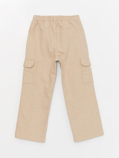 Girls' Cargo Pants with Elastic Waist