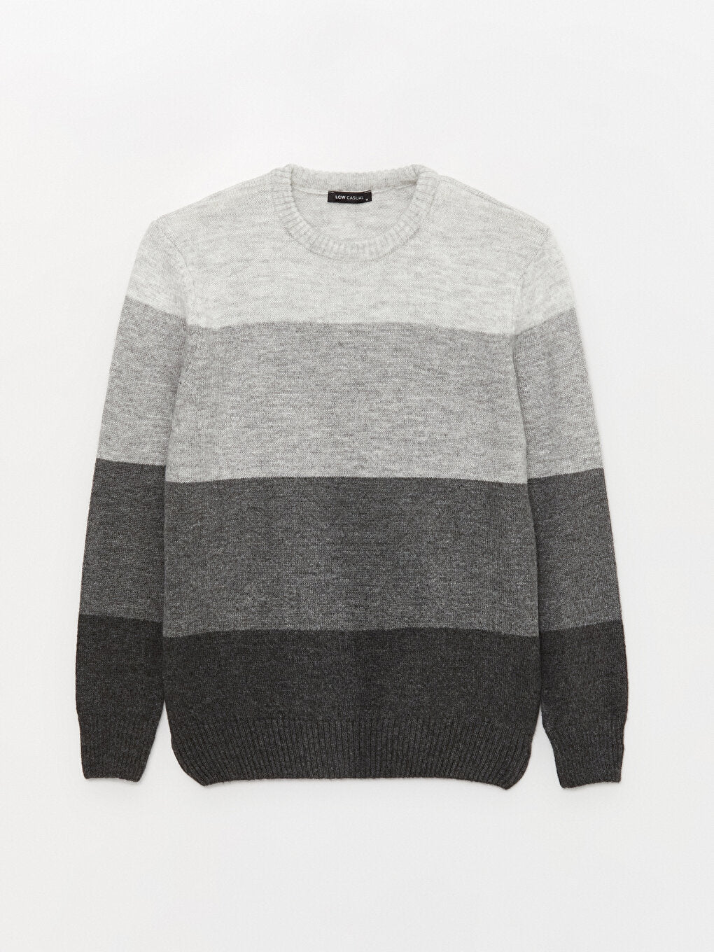 Crew Neck Long Sleeve Color Block Men's Knitwear Sweater