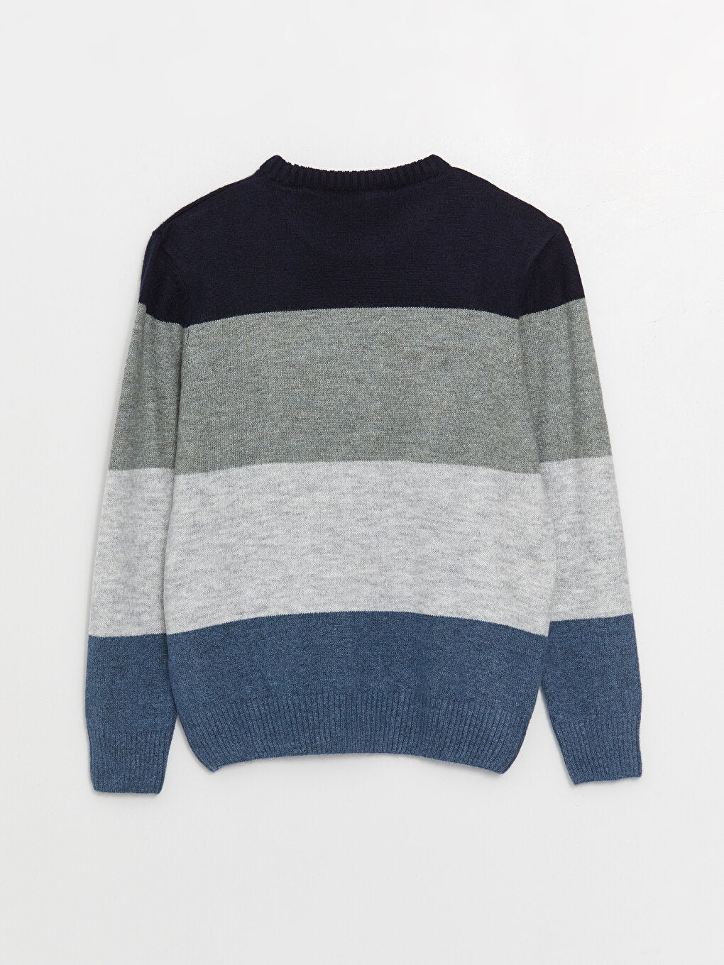 Crew Neck Long Sleeve Color Block Men's Knitwear Sweater