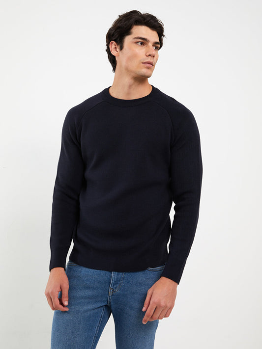 Crew Neck Long Sleeve Men's Knitwear Sweater