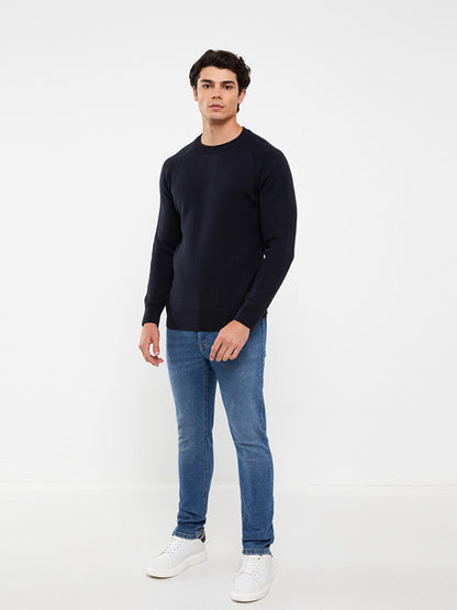 Crew Neck Long Sleeve Men's Knitwear Sweater