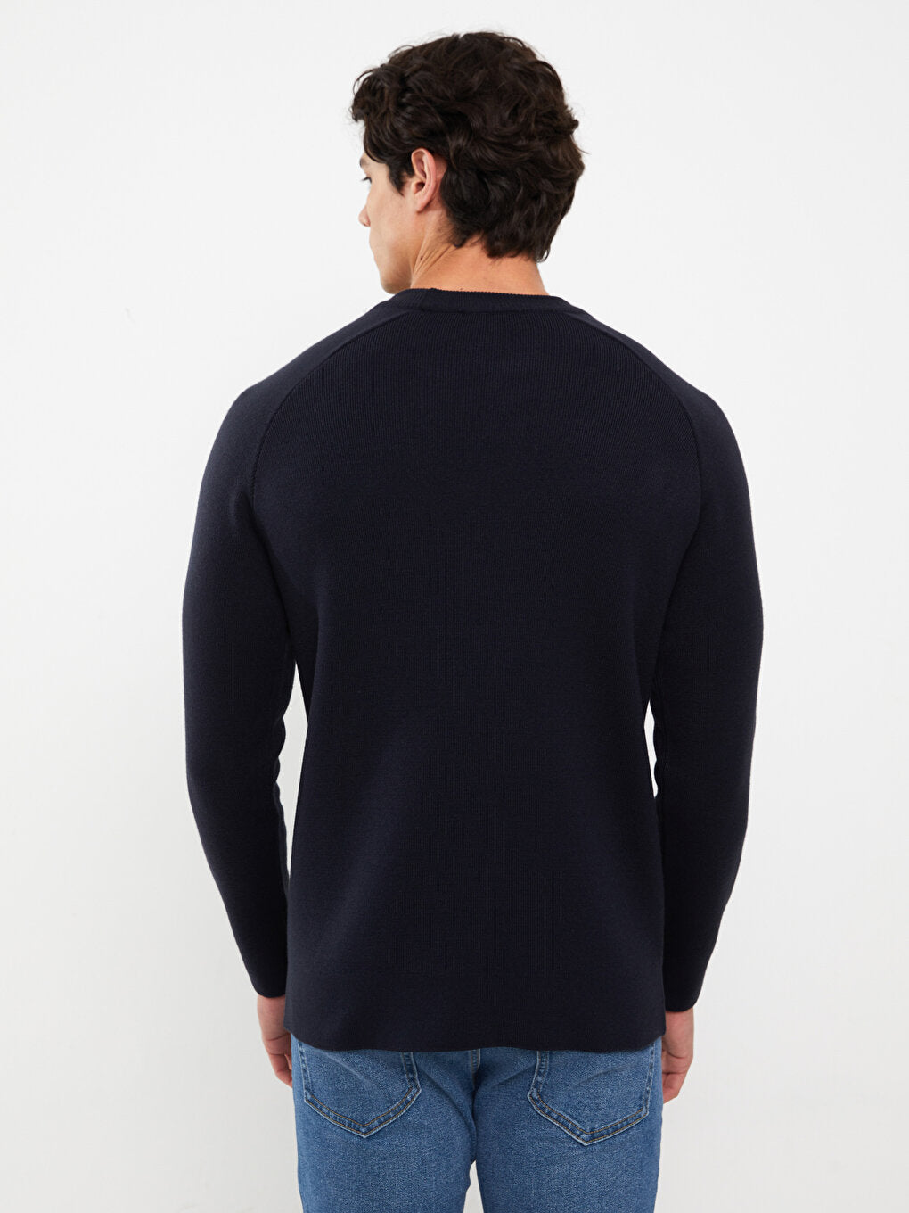 Crew Neck Long Sleeve Men's Knitwear Sweater