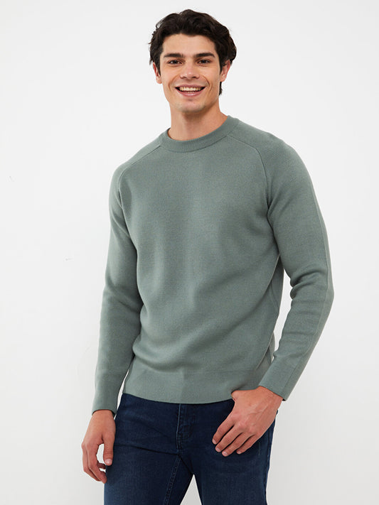 Crew Neck Long Sleeve Men's Knitwear Sweater