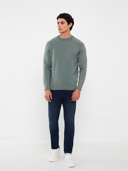 Crew Neck Long Sleeve Men's Knitwear Sweater