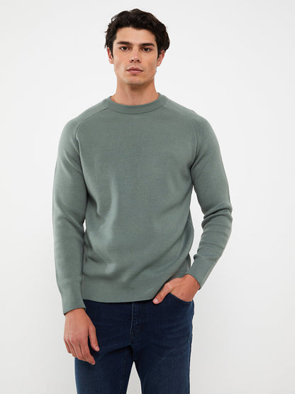 Crew Neck Long Sleeve Men's Knitwear Sweater