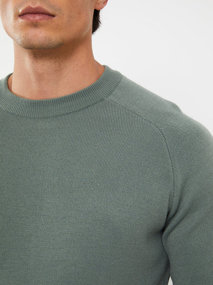 Crew Neck Long Sleeve Men's Knitwear Sweater