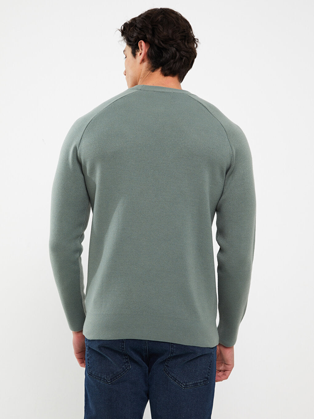 Crew Neck Long Sleeve Men's Knitwear Sweater