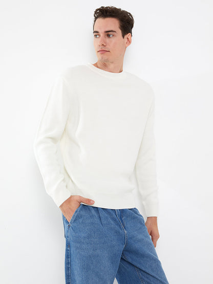 Crew Neck Long Sleeve Men's Knitwear Sweater