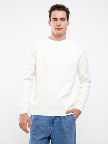 Crew Neck Long Sleeve Men's Knitwear Sweater