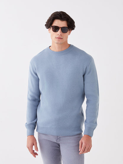 Crew Neck Long Sleeve Men's Knitwear Sweater