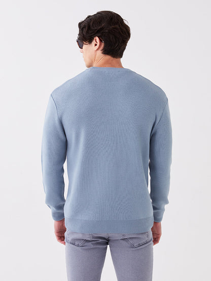 Crew Neck Long Sleeve Men's Knitwear Sweater