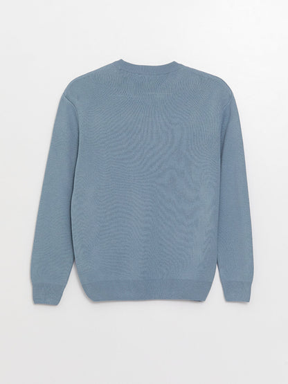 Crew Neck Long Sleeve Men's Knitwear Sweater