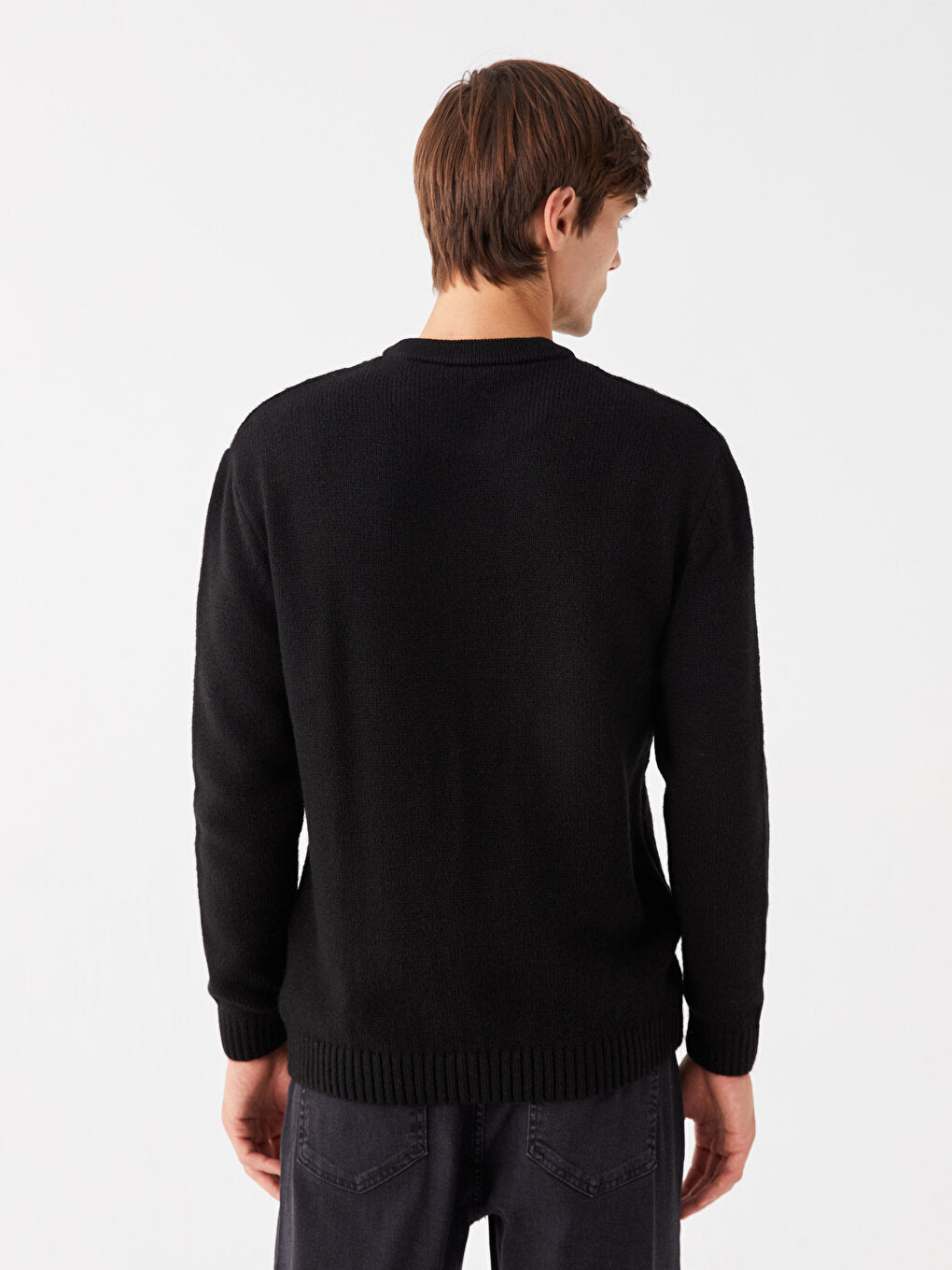 Crew Neck Long Sleeve Men's Knitwear Sweater