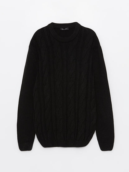 Crew Neck Long Sleeve Men's Knitwear Sweater