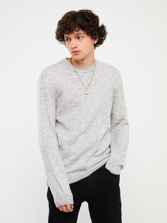 Crew Neck Long Sleeve Men's Knitwear Sweater