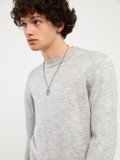 Crew Neck Long Sleeve Men's Knitwear Sweater