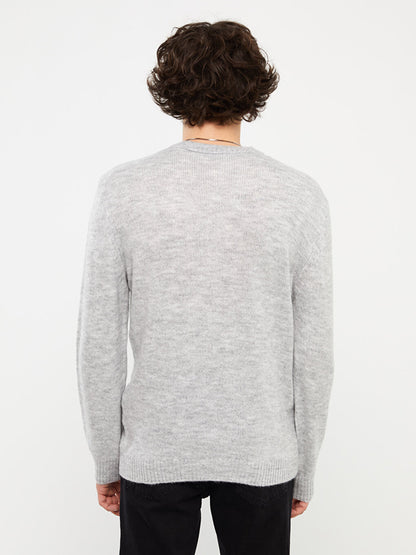 Crew Neck Long Sleeve Men's Knitwear Sweater