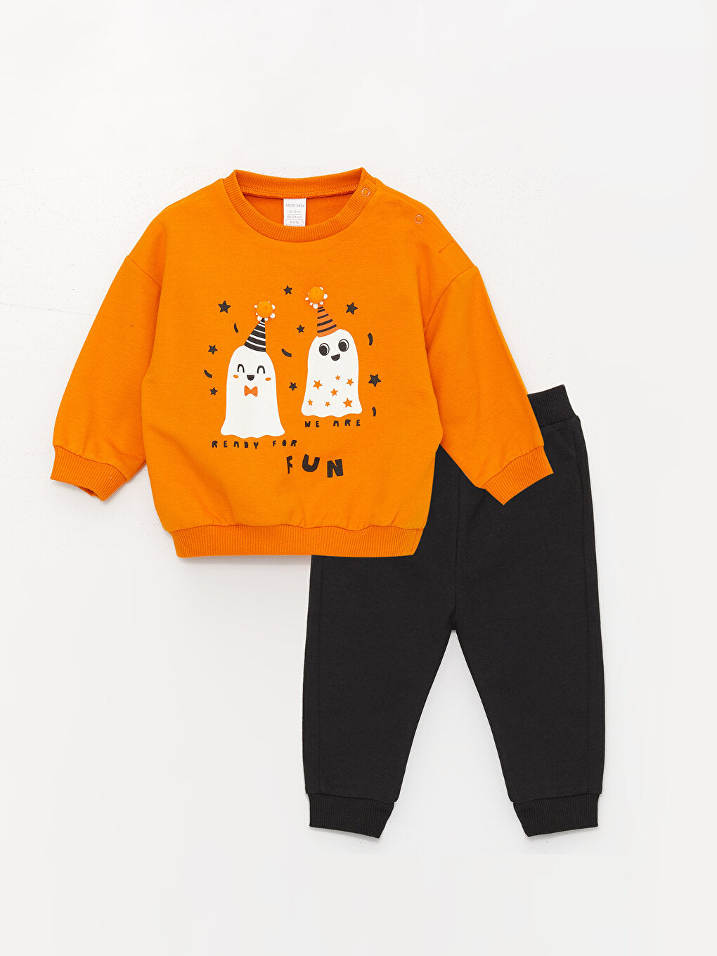 Crew Neck Long Sleeve Printed Baby Boy Sweatshirt and Sweatpants 2-Piece Set