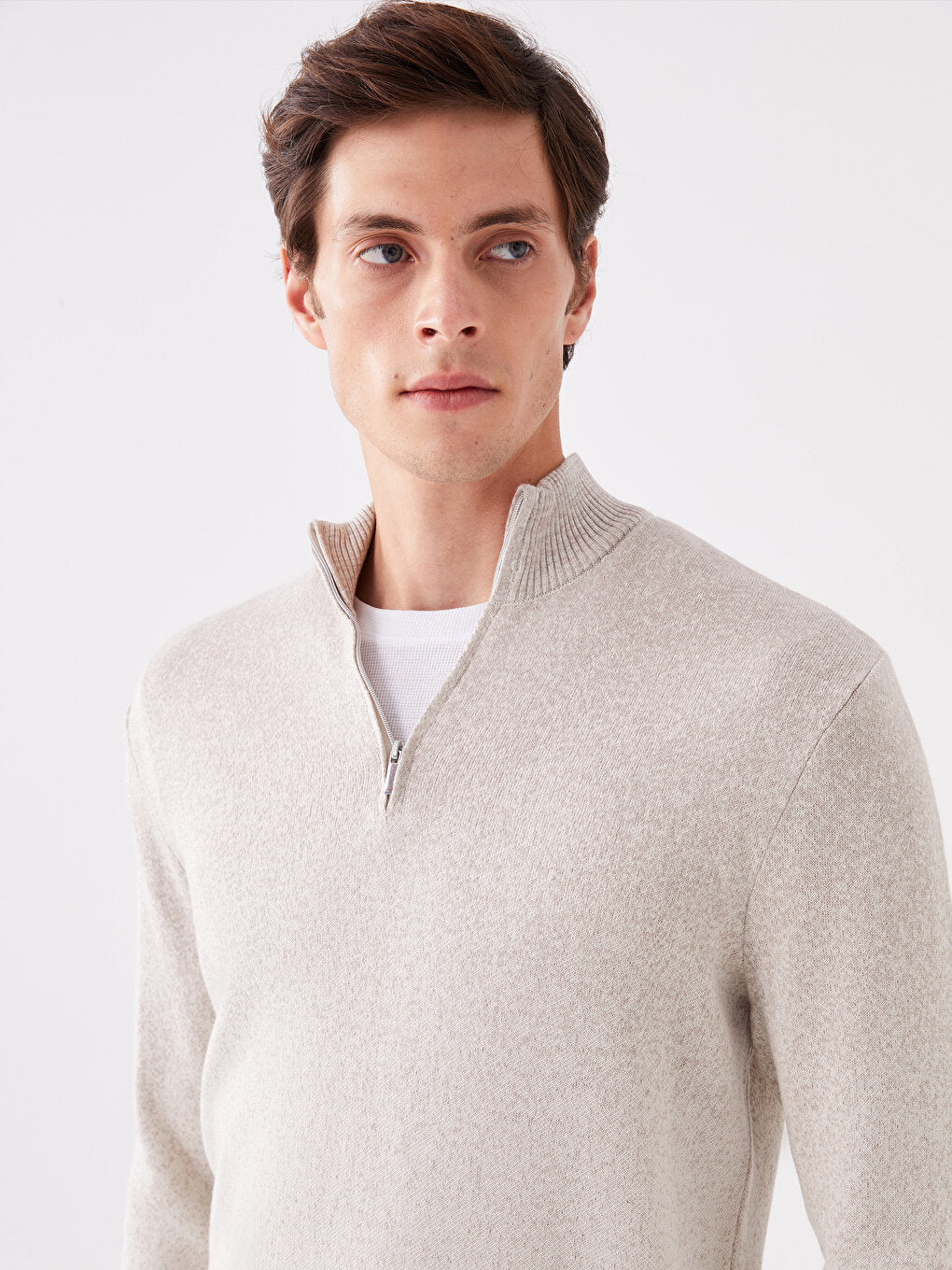 High Collar Long Sleeve Men's Knitwear Sweater